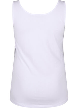 Zizzi Solide kleur basis top in katoen, Bright White, Packshot image number 1