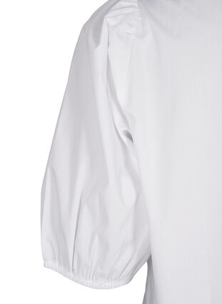 Zizzi Blouse met korte mouwen en kant detail, Bright White, Packshot image number 3