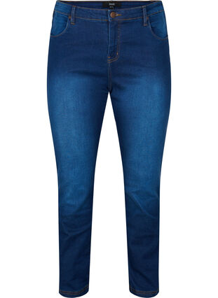Zizzi Slim fit Emily jeans met normale taille, Blue Denim, Packshot image number 0