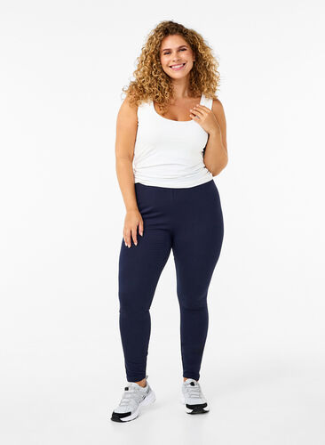 Zizzi Katoenen legging met voering, Night Sky, Model image number 0