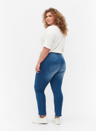 Zizzi Slim fit Emily jeans met normale taille, Light blue, Model image number 1
