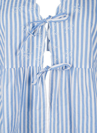 Zizzi Gestreepte blouse met open voorkant en geborduurde details, C. Blue White Stripe, Packshot image number 2