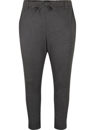 Zizzi Cropped Maddison broek, Dark Grey Melange, Packshot image number 0