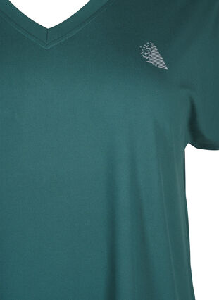 Zizzi T-shirt met V-hals, Bistro Green, Packshot image number 2