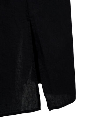 Zizzi Kaftanjurk van katoenmix met linnen, Black, Packshot image number 3