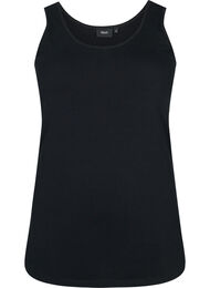 Solide kleur basis top in katoen, Black