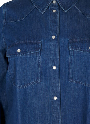 Zizzi Denim jurk met knopen, Medium Blue Denim, Packshot image number 2