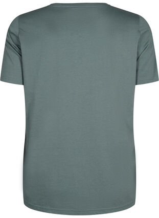 Zizzi FLASH - T-shirt met motief, Balsam Green Star, Packshot image number 1