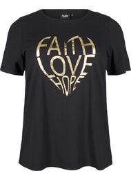 FLASH - T-short met motief, Black Gold Faith