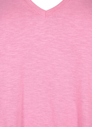 Zizzi Basic t-shirt met korte mouwen en v-hals, Rosebloom, Packshot image number 2