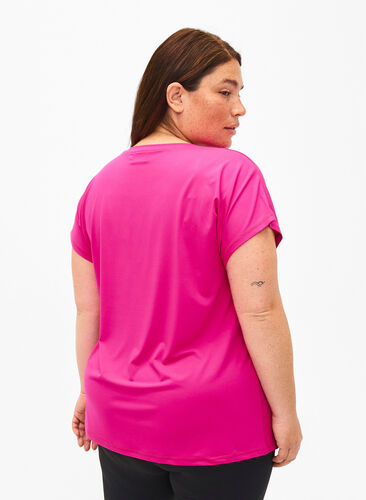 Zizzi Sport T-shirt met korte mouwen, Neon Pink Glo, Model image number 1