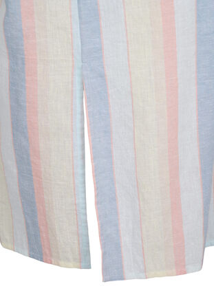 Zizzi Lang shirt van katoenmix met linnen, Multi Color Stripe, Packshot image number 3