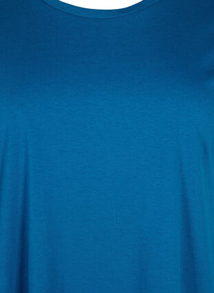 Zizzi T-shirt met korte mouwen van katoenmix, Petrol Blue, Packshot image number 2