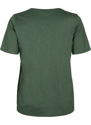 Zizzi Basic t-shirt met korte mouwen en v-hals, Thyme, Packshot image number 1
