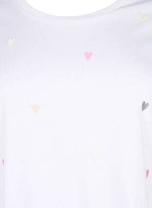 Zizzi T-shirt van biologisch katoen met hartjes, Bright W. Love Emb., Packshot image number 2
