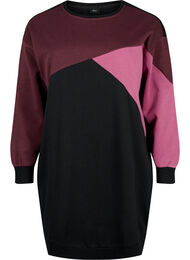 Lang sweatshirt met colorblock, Fudge Color B. 