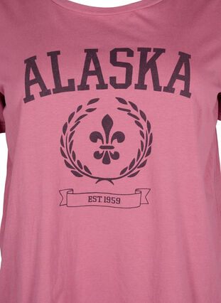 Zizzi Katoenen T-shirt met tekstmotief, Malaga W. ALASKA, Packshot image number 2