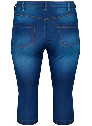 Zizzi High waist Amy capri jeans met super slim fit, Blue Denim, Packshot image number 1