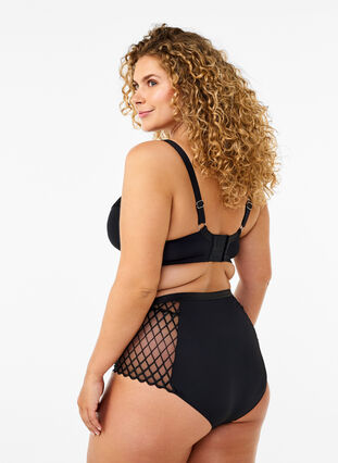 Zizzi Slipje met mesh-detail en normale taille, Black, Model image number 1