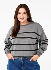 Sweatshirt met strepen, MGM w. Black Stripe, Model