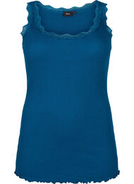 Top with lace trim, Blue Opal