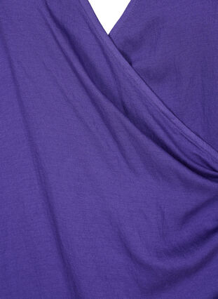 Zizzi Blouse met lange mouwen in viscose met een wikkel-look, Prism Violet, Packshot image number 2