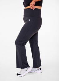 Uitlopende trainingsbroek met hoge taille, Black, Model