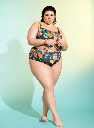 Zizzi Bikinibroeken met print en hoge taille, Meave Print, Image image number 0