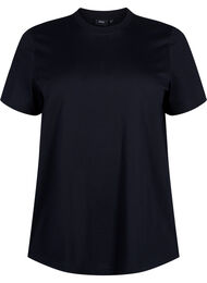 Basic katoenen T-shirt met ronde hals, Black