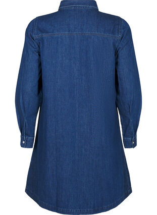 Zizzi Denim jurk met knopen, Medium Blue Denim, Packshot image number 1