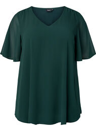 V-hals blouse met korte mouw, Scarab