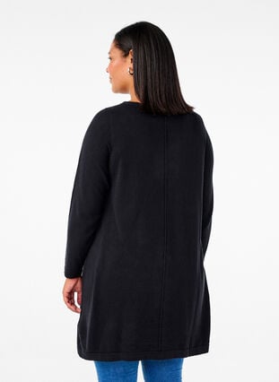 Zizzi Gebreide jurk in katoen-viscose blend, Black, Model image number 1