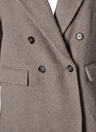 Zizzi Wollen blazer met geborstelde textuur, Desert Taupe Mel., Packshot image number 2