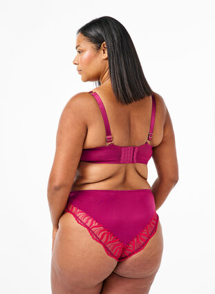 Zizzi Tai slip met borduursel en normale taille, Rhododendron, Model image number 1