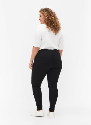 Zizzi Super slim Amy jeans met hoge taille, Black, Model image number 1