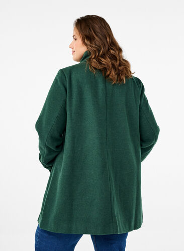 Zizzi Korte trenchcoat met A-lijn, Trekking Green Mel., Model image number 1