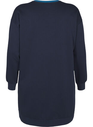 Zizzi Lang sweatshirt met colourblock, Navy B. Color Block, Packshot image number 1