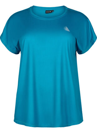Zizzi Trainings-T-shirt met korte mouwen, Deep Lagoon, Packshot image number 0