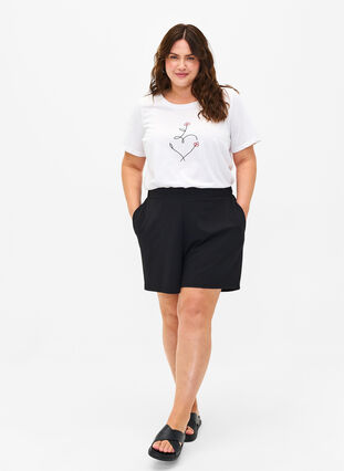 Zizzi FLASH - T-shirt met motief, Bright White Heart, Model image number 2