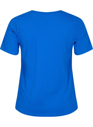 Zizzi Basic t-shirt in effen kleur met katoen, Skydiver, Packshot image number 1