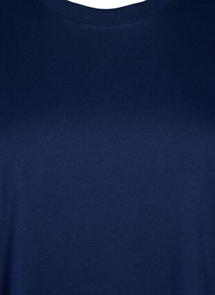 Zizzi Basic katoenen T-shirt met ronde hals, Navy Blazer, Packshot image number 2