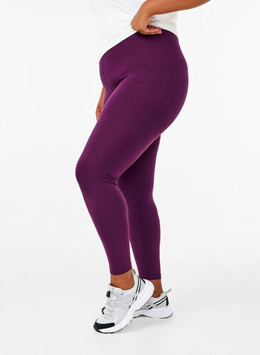 Zizzi Basic legging in viscose, Potent Purple, Model image number 0