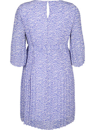 Zizzi Bedrukte geplooide jurk met bindband, Small Flower AOP, Packshot image number 1