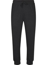 Tricot broek met hoge taille, Dark Grey Melange