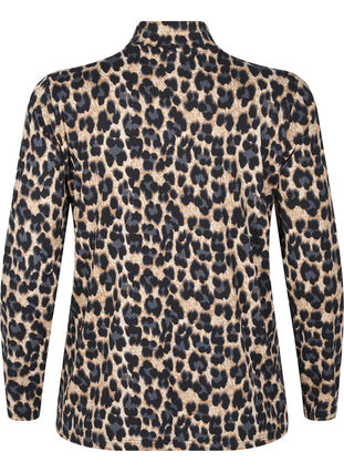 Zizzi FLASH - Blouse met lange mouwen en col, Leopard Print , Packshot image number 1