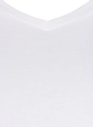 Zizzi Effen basic T-shirt van katoen, Bright White, Packshot image number 2