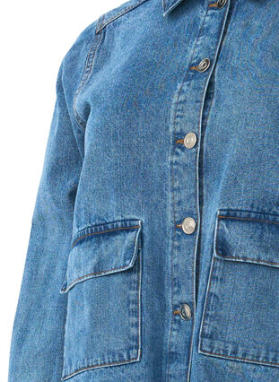 Zizzi Denim overhemdjasje met zakken, Blue Denim, Packshot image number 2