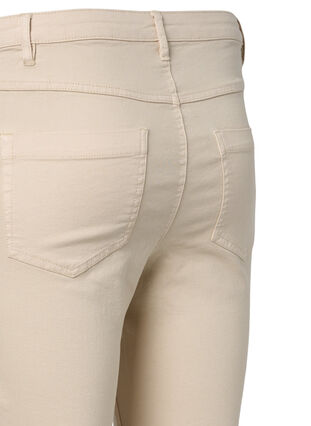 Zizzi Super slim fit Amy jeans met hoge taille, Oatmeal, Packshot image number 3