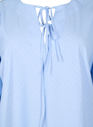Zizzi Jurk met strikjes en 3/4 mouwen, Blue Stripe, Packshot image number 2