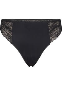 Microfibre G-string met kant